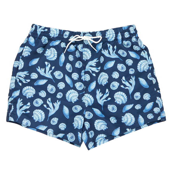 Mens Swim Trunk - Blue Sea Shells