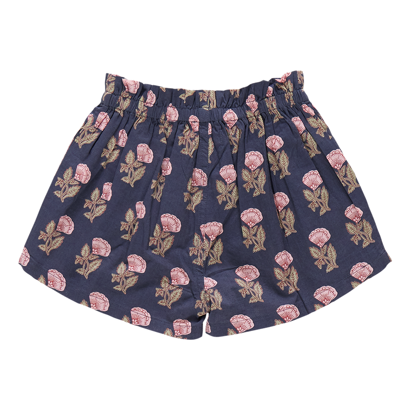 Girls Theodore Short - Navy Flower Drop