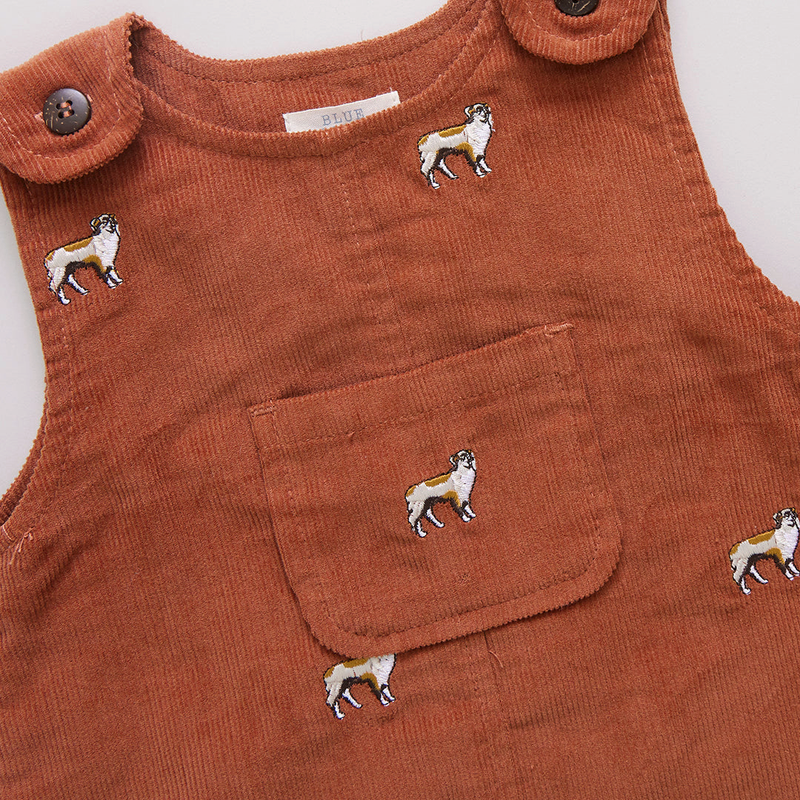 Baby Boys Corduroy Noah Jumper - Dog Embroidery