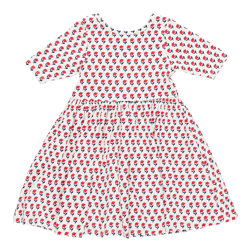 Girls Organic Steph Dress - Tiny Flower