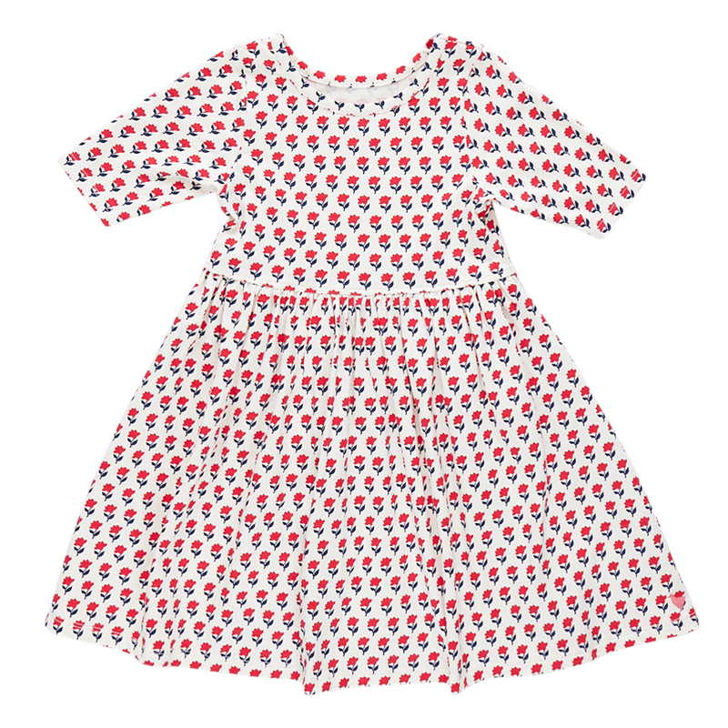 Girls Organic Steph Dress - Tiny Flower