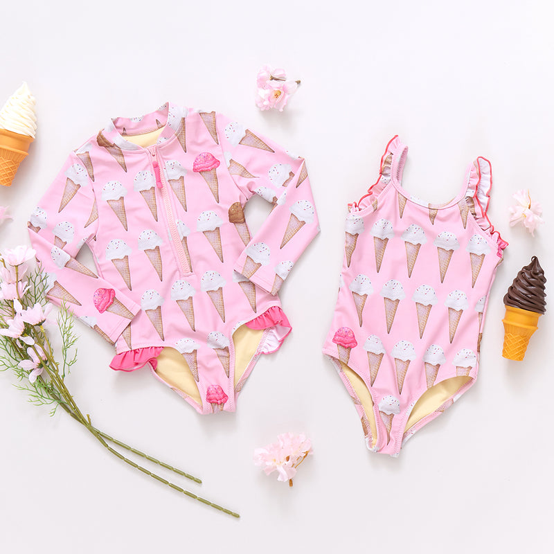 Girls Claire Suit - Neapolitan Ice Cream Cones