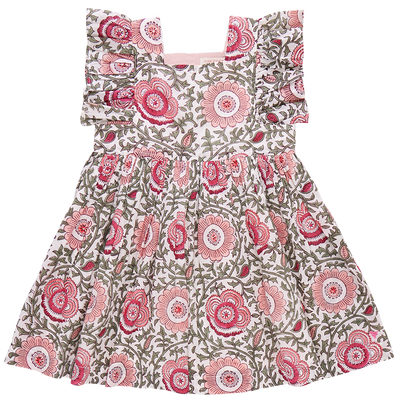 Girls Elsie Dress - Pink Lisbon Floral