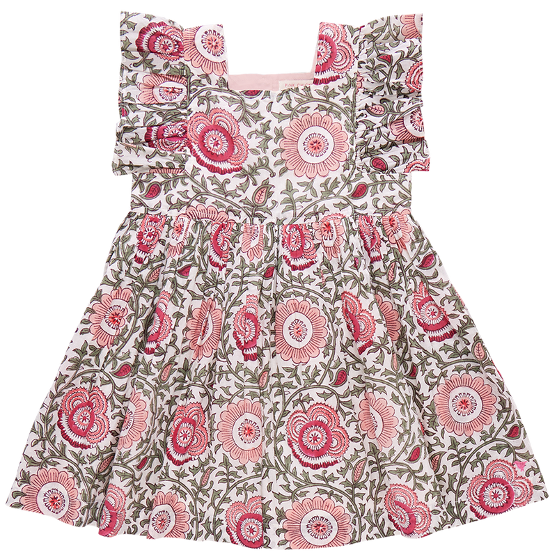 Girls Elsie Dress - Pink Lisbon Floral