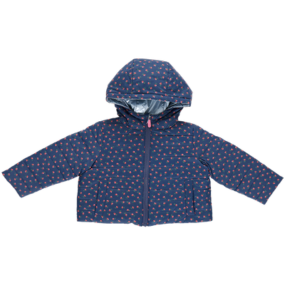 Kids Reversible Riley Jacket - Navy Tiny Roses