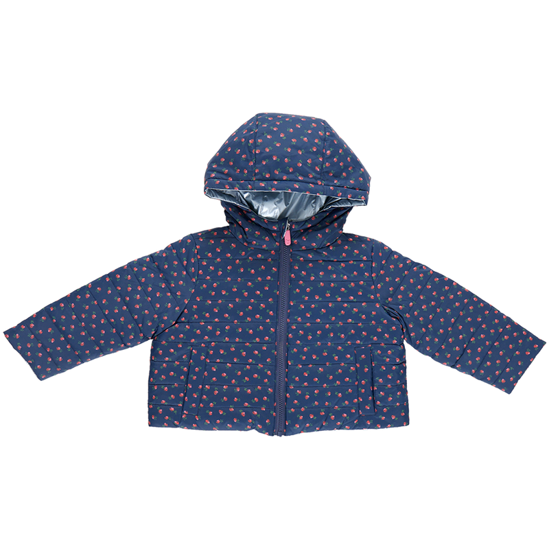 Kids Reversible Riley Jacket - Navy Tiny Roses