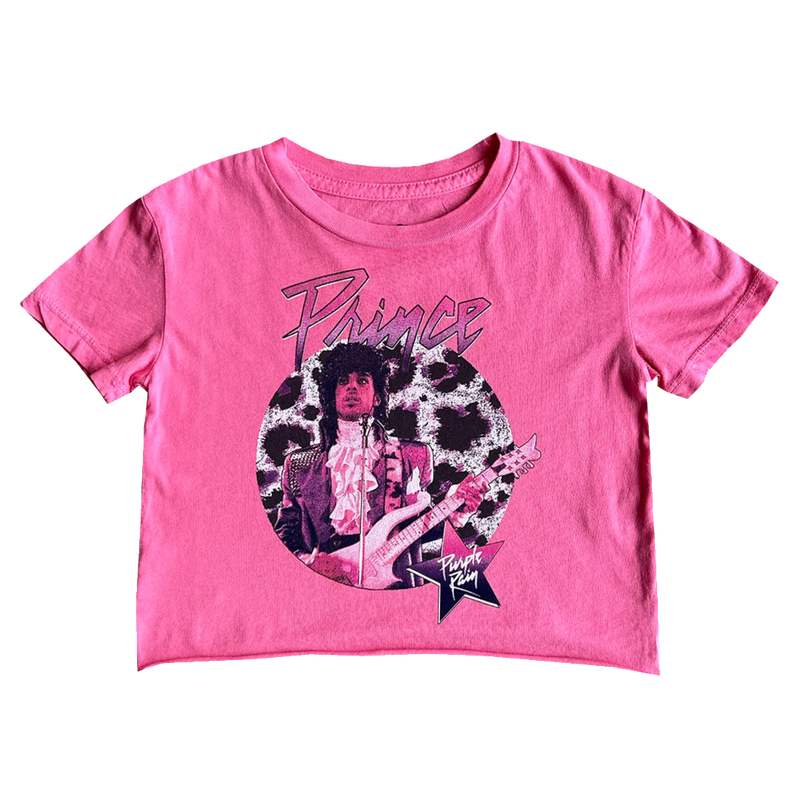 Prince Short Sleeve Not Quite Crop Tee - Electric Pink