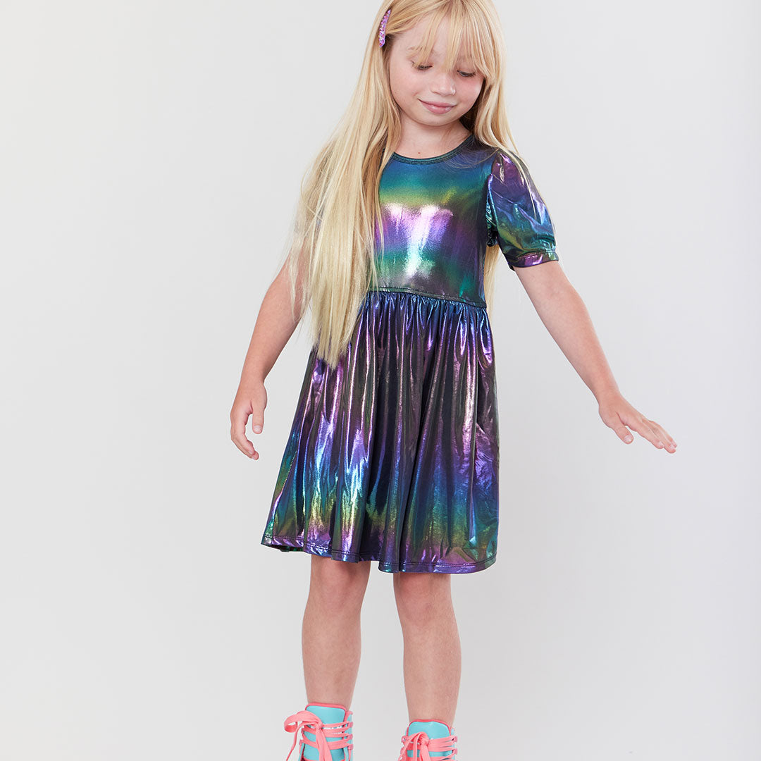 Girls Lame Laurie Dress - Rainbow – Pink Chicken