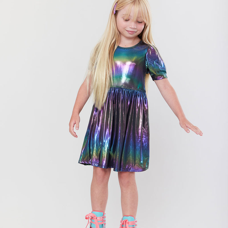 Girls Lame Laurie Dress - Rainbow