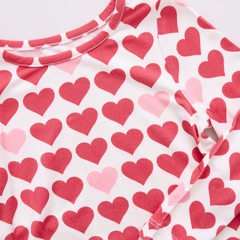 Kids Bamboo PJ Set - Tiny Hearts