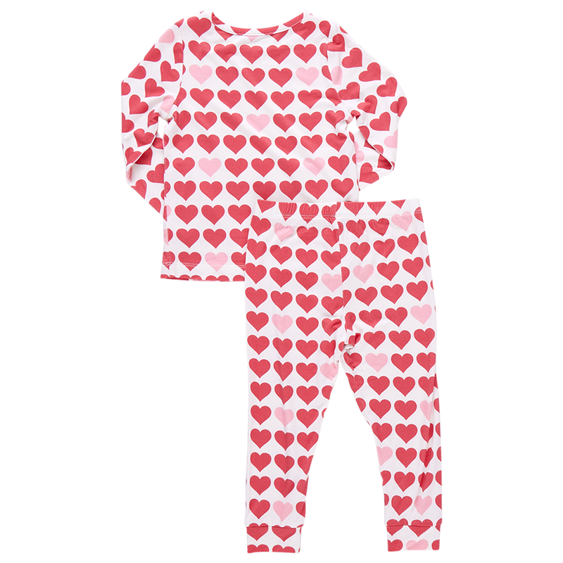 Kids Bamboo PJ Set - Tiny Hearts