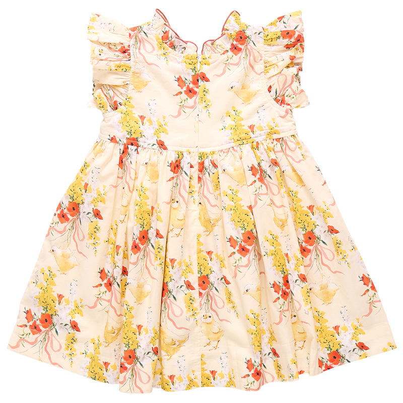 Girls Jennifer Dress - Yellow Chicks