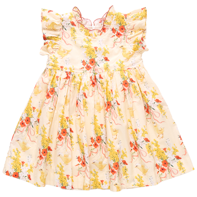 Girls Jennifer Dress - Yellow Chicks