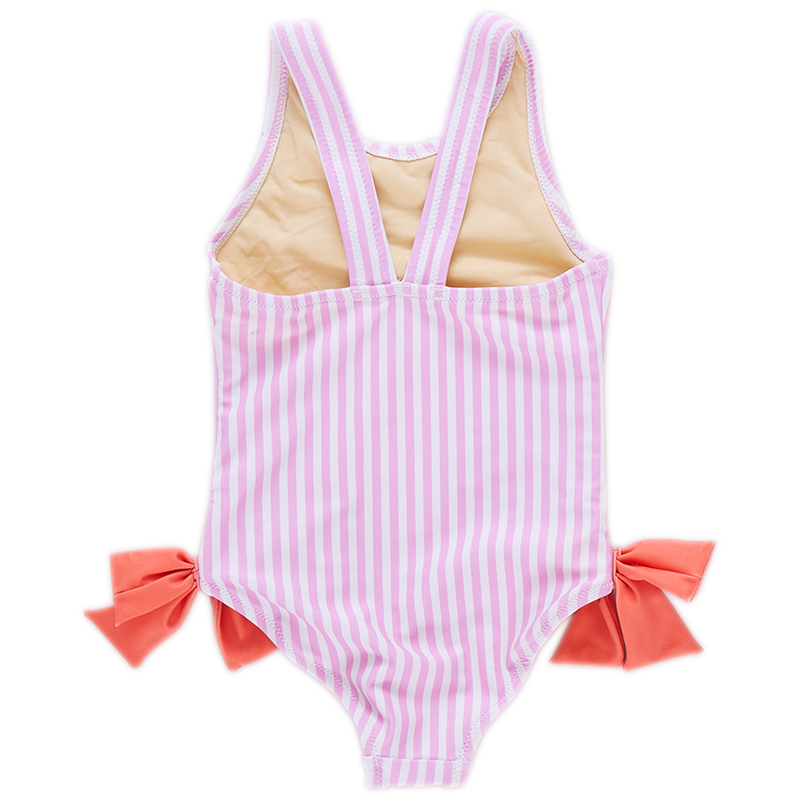 Girls Sutton Suit - Pink Faux Embroidery Stripe