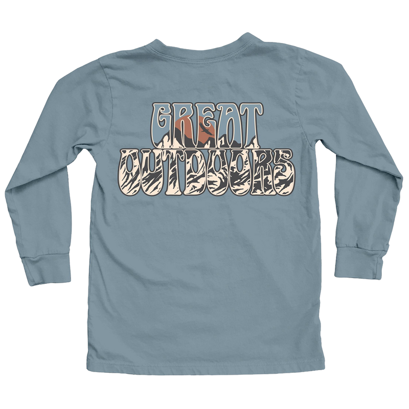 Great Outdoors Long Sleeve Tee - Dusty Blue