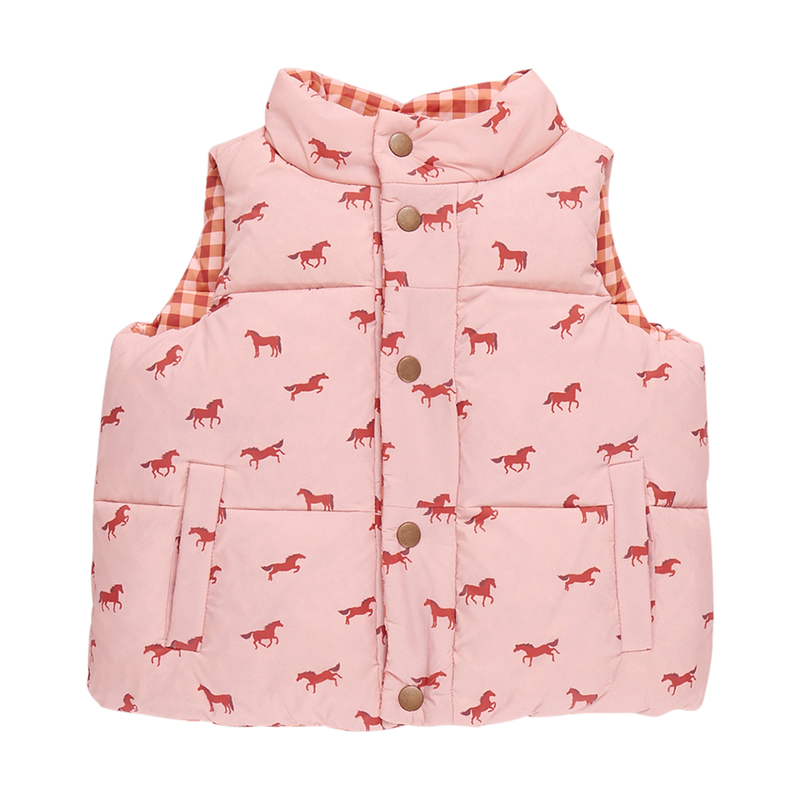 Kids Reversible River Vest - Tiny Horses