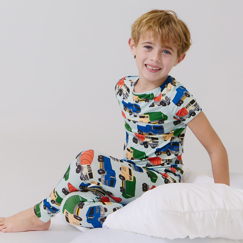 Kids Bamboo PJ Set - Dump Trucks