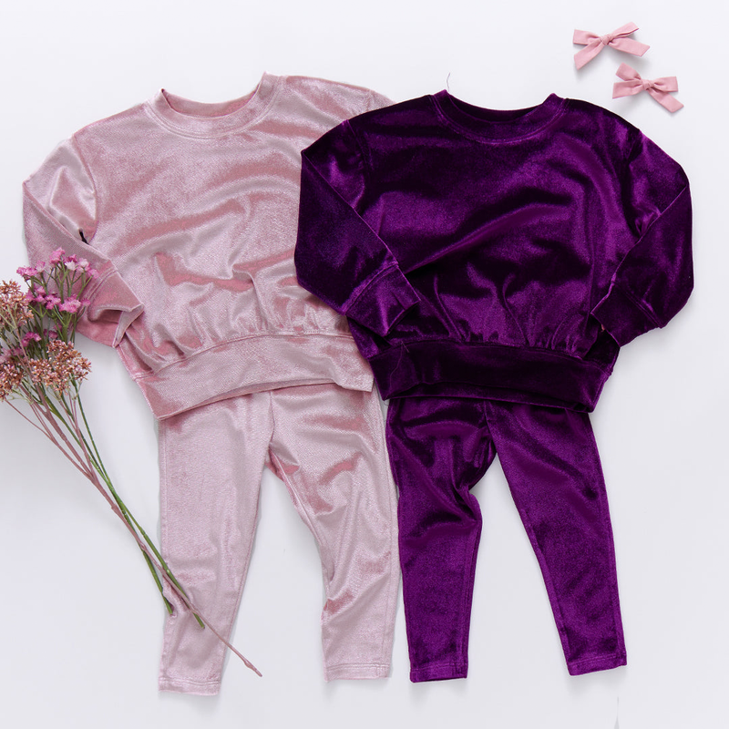 Girls Velour Legging - Mauve