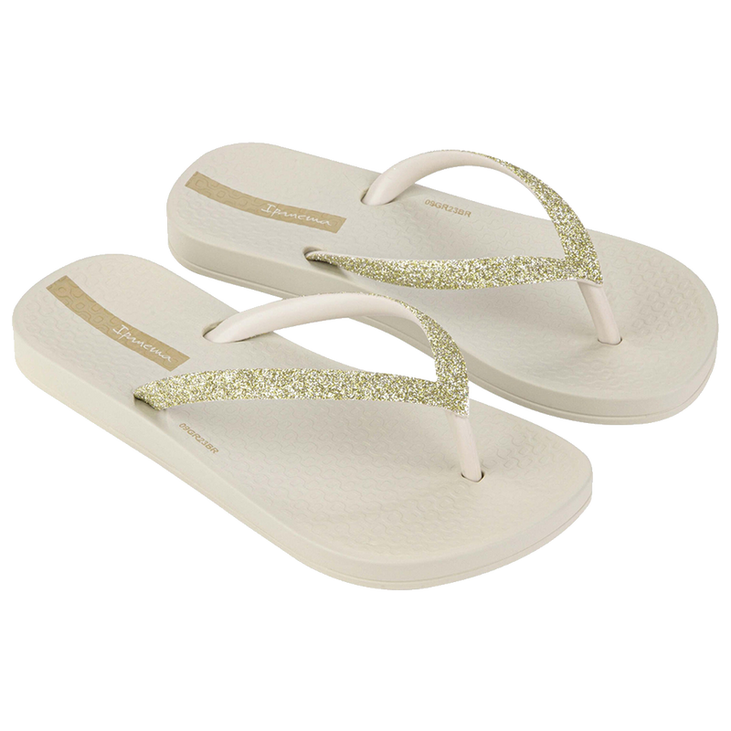 Ana Flip Flop - Beige Glitter