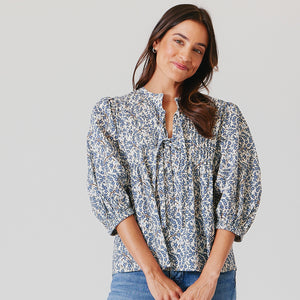 Womens Indira Pintuck Top - Empress Floral