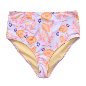 Womens Bianca Swim Bottom - Purple Gilded Floral