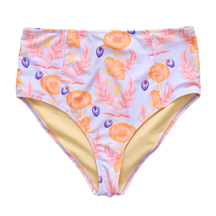 Womens Bianca Swim Bottom - Purple Gilded Floral