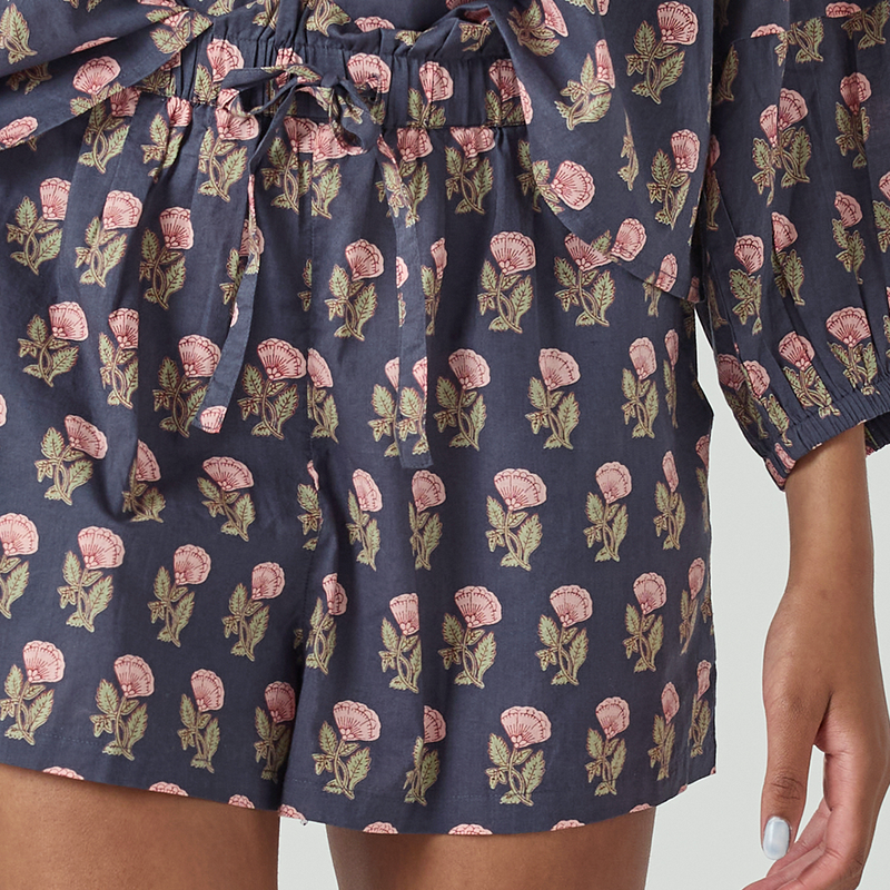 Womens Theodore Short - Navy Flower Drop