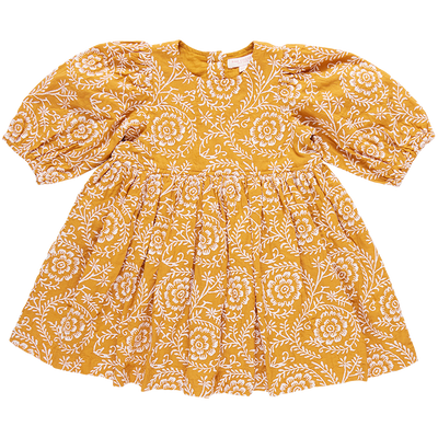 Girls Brooke Dress - Inca Gold Blooming Embroidery