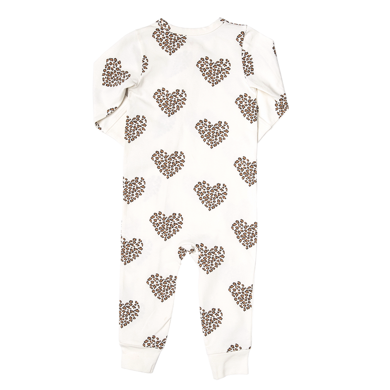 Baby Organic Romper - Leopard Heart