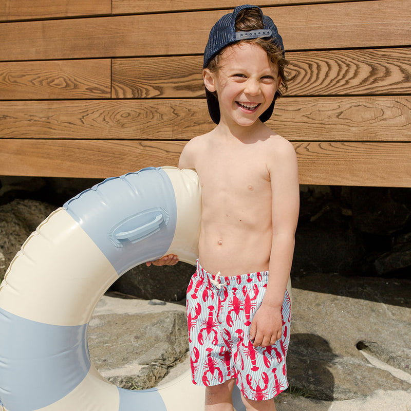 Boys Swim Trunk - Lobster Stripe