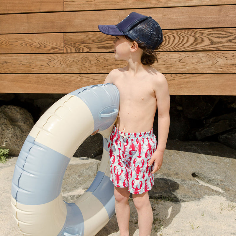 Boys Swim Trunk - Lobster Stripe