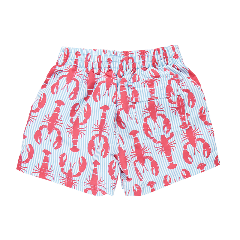 Boys Swim Trunk - Lobster Stripe