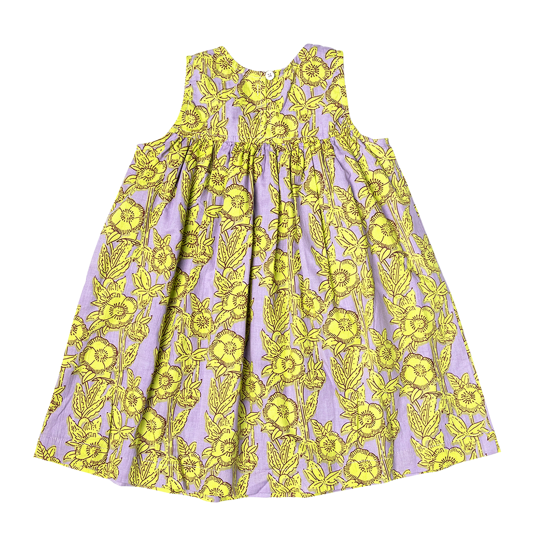 Girls Courtney Dress - Lavender Stem Floral – Pink Chicken