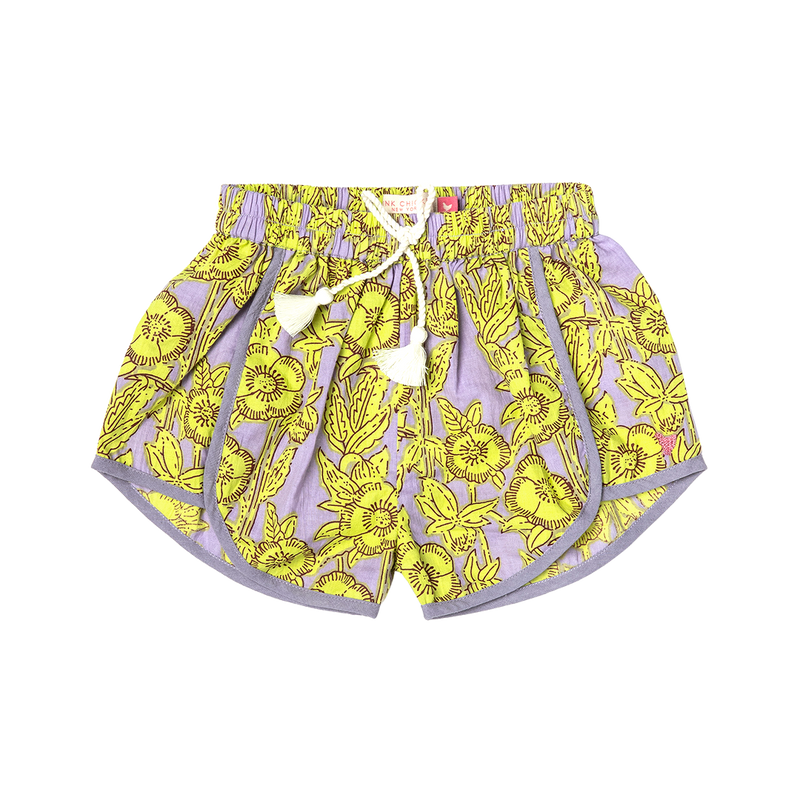 Girls Millie Short - Lavender Stem Floral