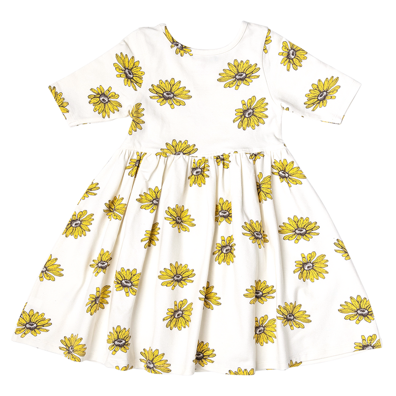 Girls Organic Steph Dress - Floating Daisy