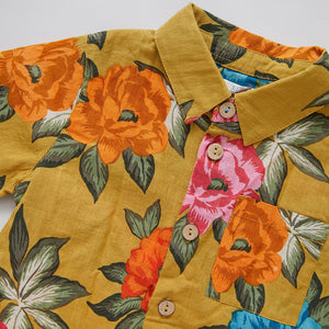 Pink & Blue Sunflower Hawaiian Shirt