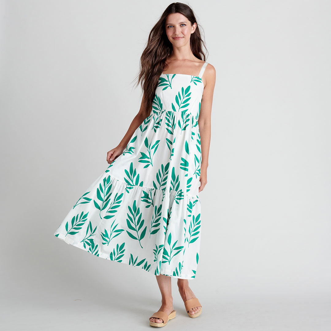 Womens Sierra Dress - Jungle Leaf – Pink Chicken