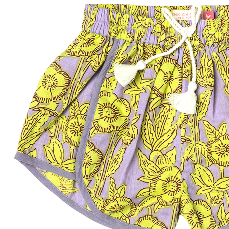 Girls Millie Short - Lavender Stem Floral