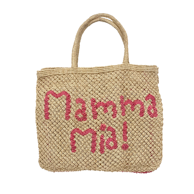 Pink Chicken Beach Bag - Mamma Mia (Natural) 