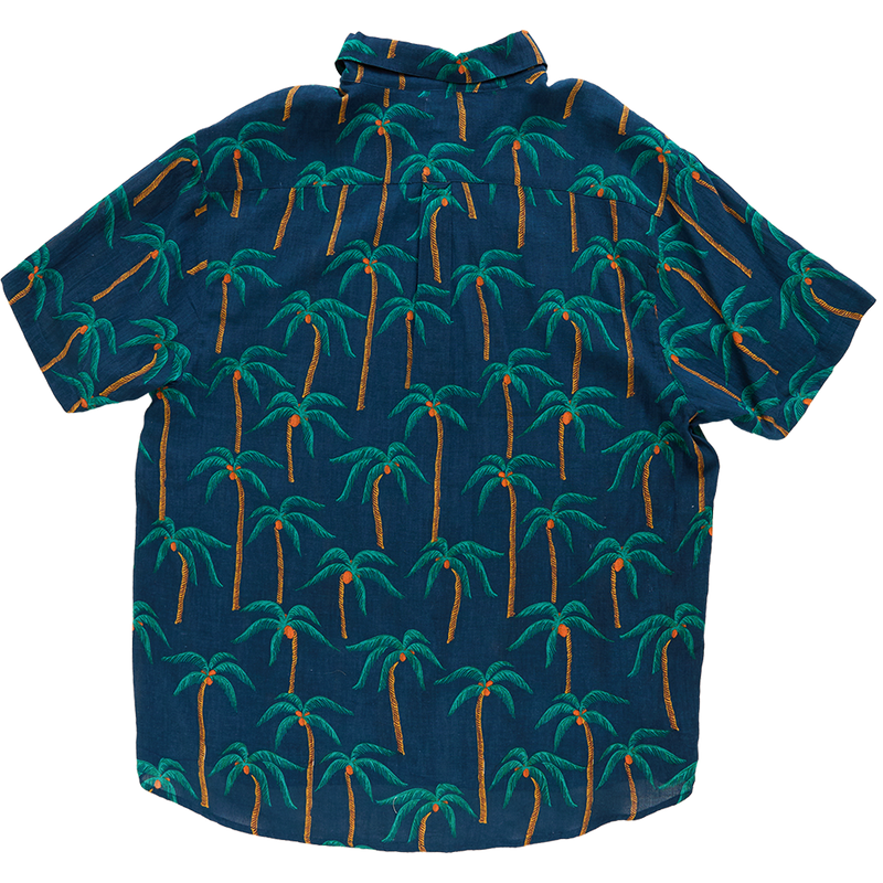 Mens Jack Shirt - Navy Palm Trees