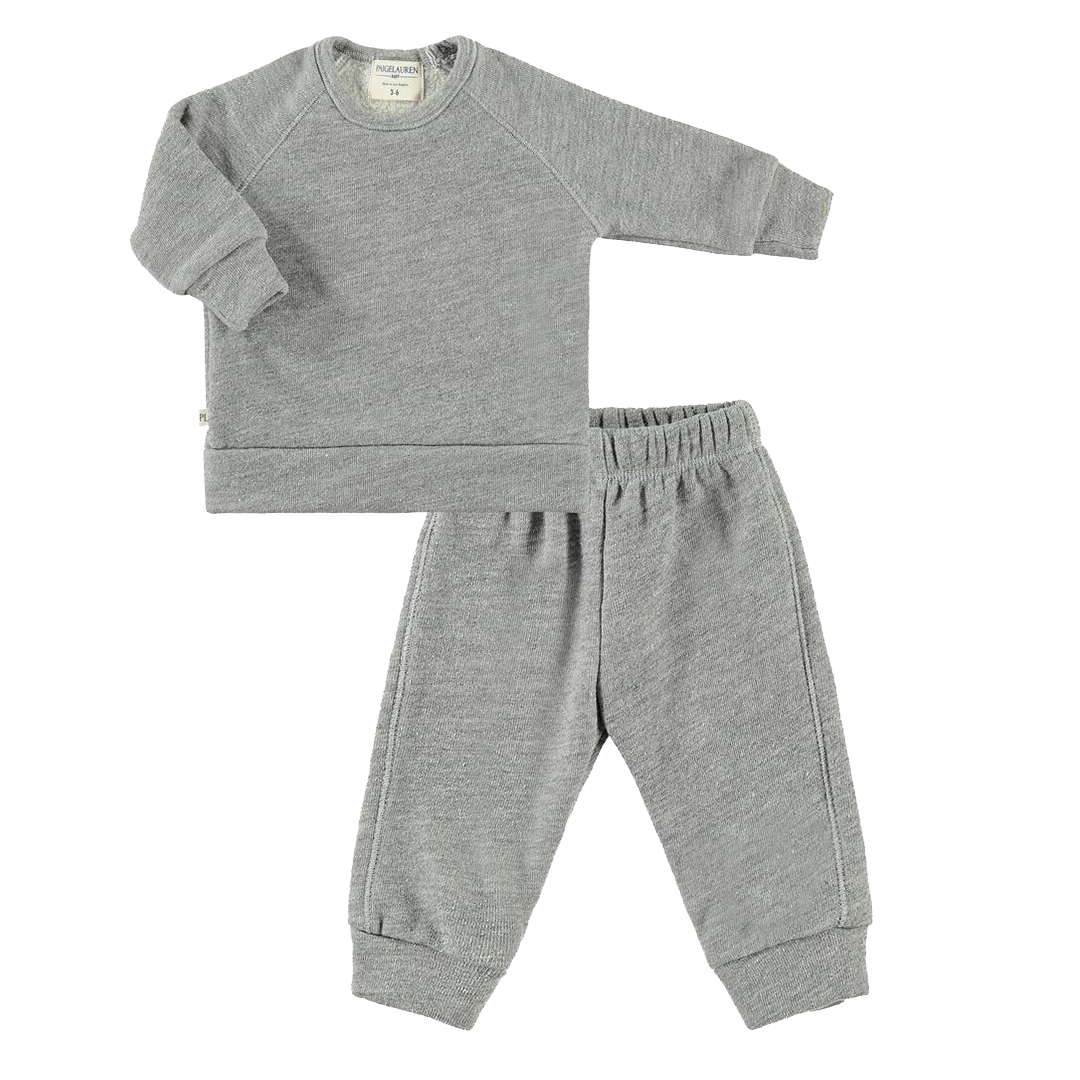 PAIGELAUREN Sherpa Lounge Set - Vintage Heather Grey – Pink Chicken